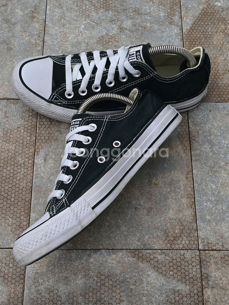 (235)컨버스 체커보드 올스타 로우 검흰 스니커즈 운동화--5