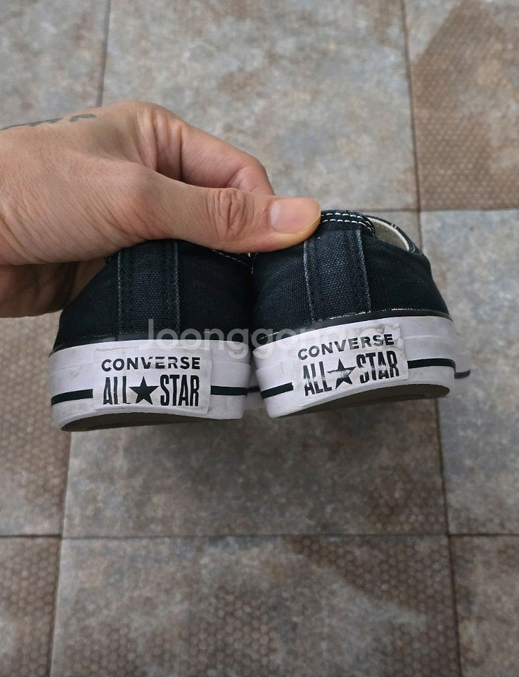 (235)컨버스 체커보드 올스타 로우 검흰 스니커즈 운동화--8