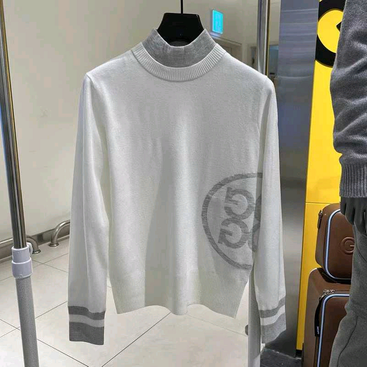 지포어 여성 골프 하프넥 목폴라 방풍 니트 스웨터--2