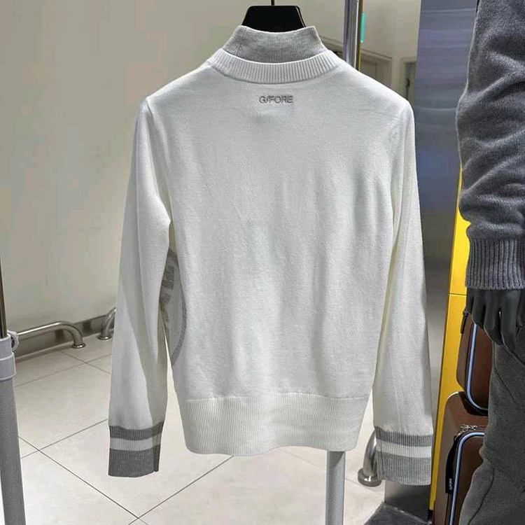 지포어 여성 골프 하프넥 목폴라 방풍 니트 스웨터--3