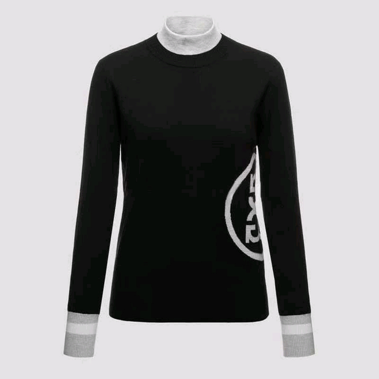 지포어 여성 골프 하프넥 목폴라 방풍 니트 스웨터--4