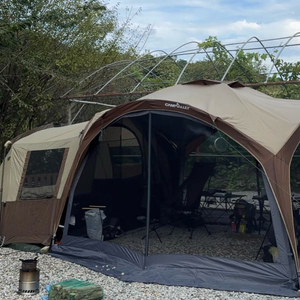 캠프밸리스타디움 텐트(카키) 세트 판매합니다! (차박,도킹)