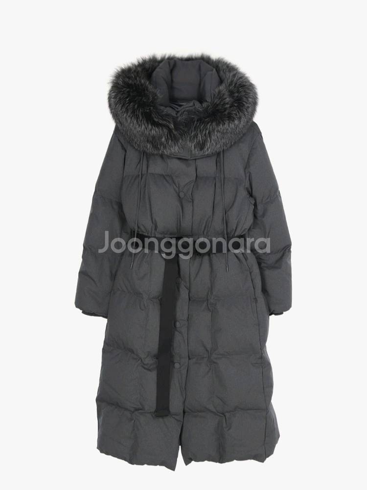 구호 퍼 트리밍 헤비 롱 구스다운 패딩--5