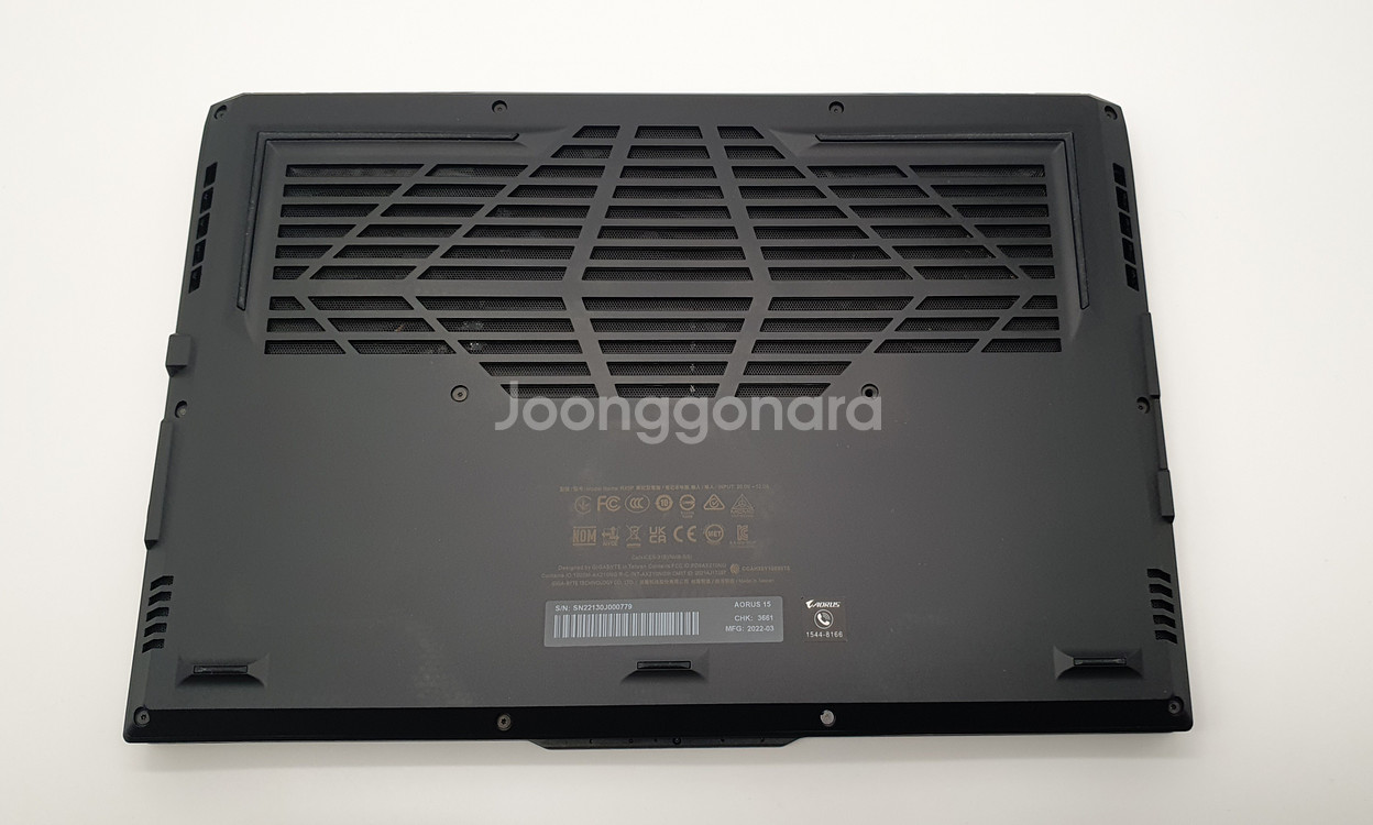 기가바이트 15인치 게이밍노트북 어로스(i7-12th/3070Ti/램32GB/SSD 1TB)--5