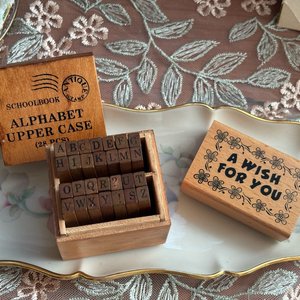 2개) 중고/ 빈티지 알파벳스탬프, 로고스탬프 세트 빈티지다꾸 다이어리 소품 알파벳도장