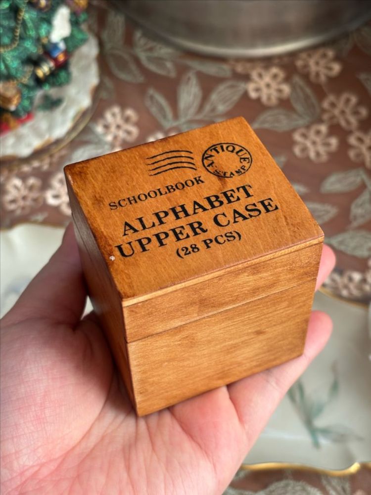 2개) 중고/ 빈티지 알파벳스탬프, 로고스탬프 세트 빈티지다꾸 다이어리 소품 알파벳도장--1