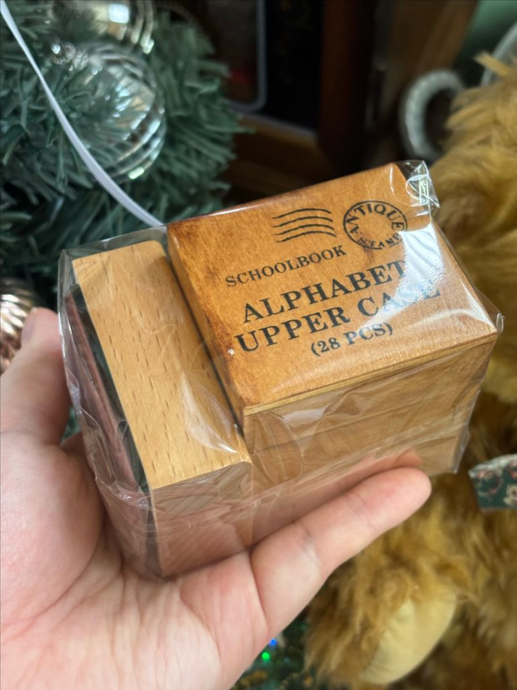 2개) 중고/ 빈티지 알파벳스탬프, 로고스탬프 세트 빈티지다꾸 다이어리 소품 알파벳도장--9