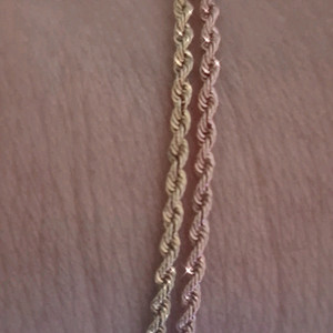 14k 할로우 로프체인 팔찌 2종 2mm