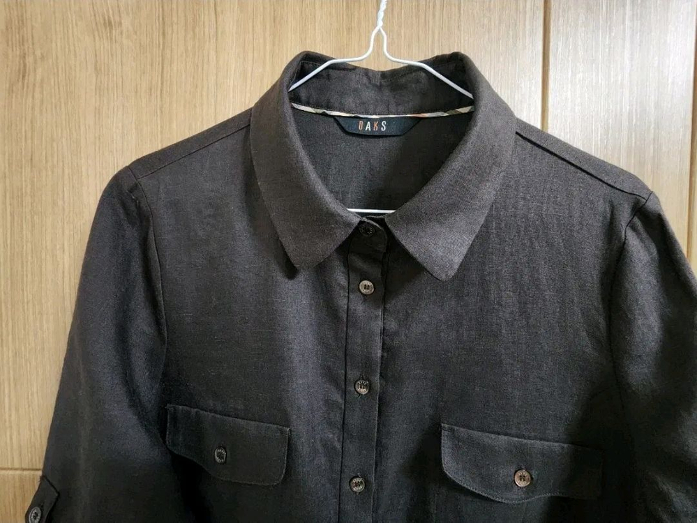 (66)여성 닥스 린넨 셔츠 다크브라운--1