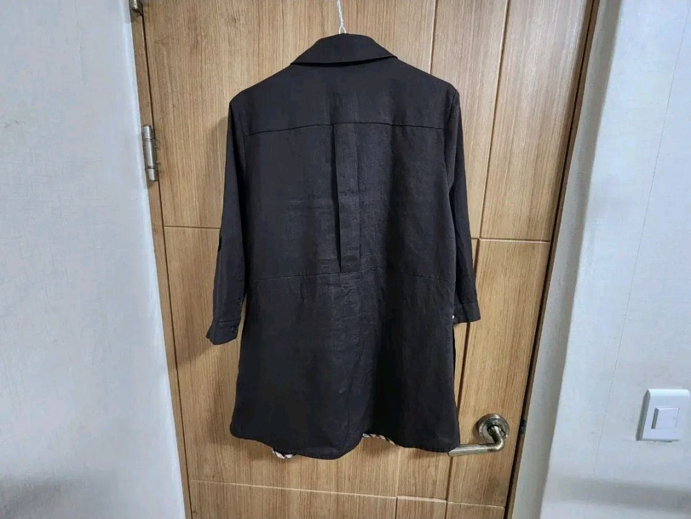 (66)여성 닥스 린넨 셔츠 다크브라운--2