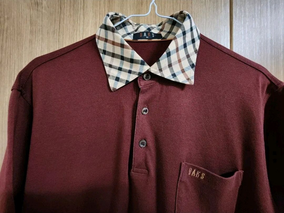 (95)닥스 체크 카라 티셔츠--1