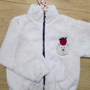 새상품) 리미떼두두 크림 베어 퍼 집업 후리스 M