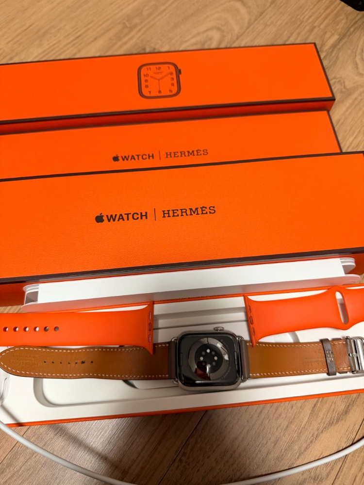 애플워치7 실버 에르메스 45mm full box 이미지