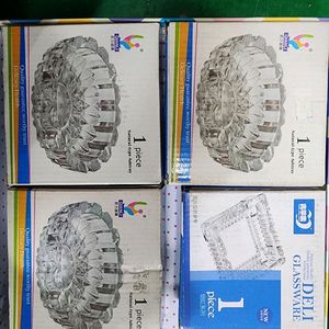 크리스탈 디자인 유리 재떨이 새상품 4개 일괄