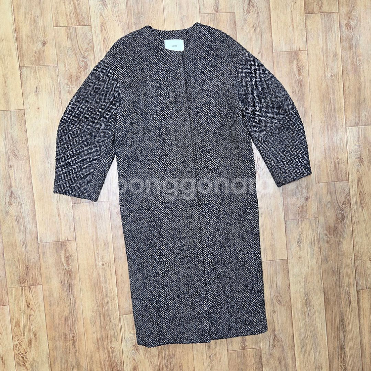 엘보른(ELBORN) 헤링본 울 코쿤코트 55-66 새상품--4