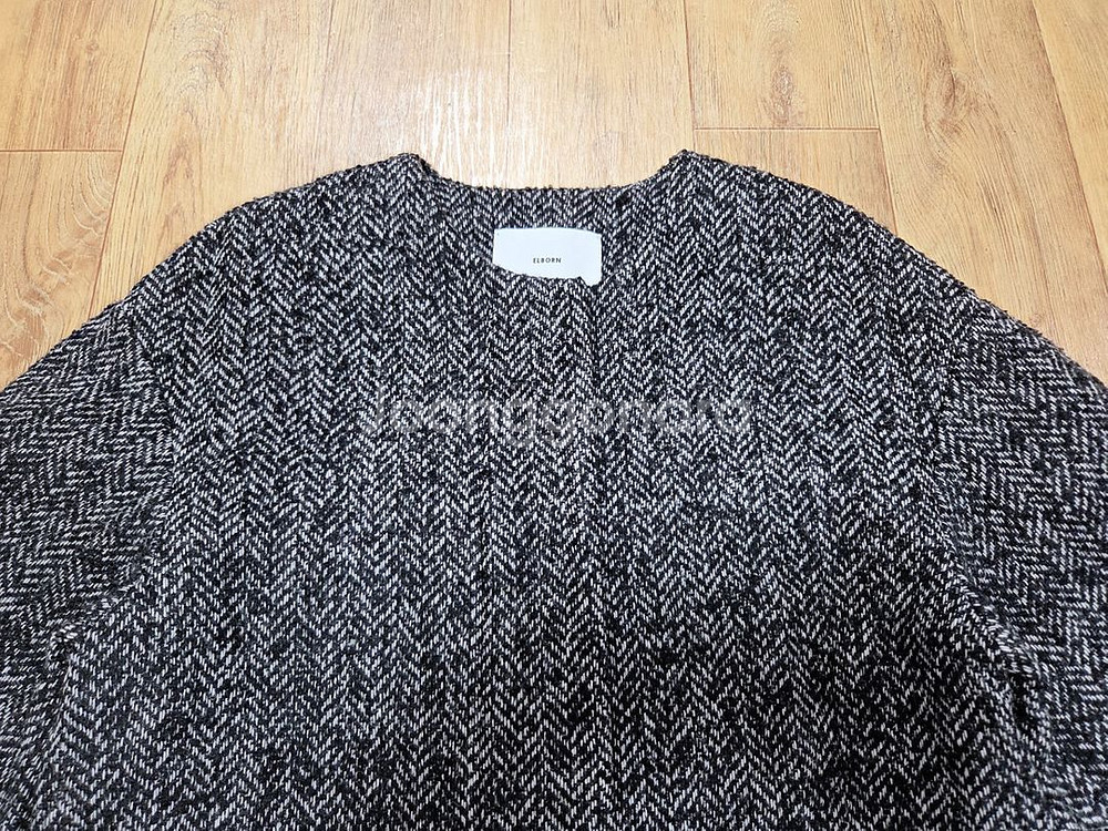 엘보른(ELBORN) 헤링본 울 코쿤코트 55-66 새상품--5