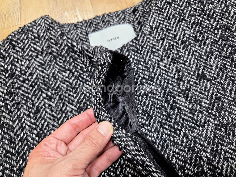 엘보른(ELBORN) 헤링본 울 코쿤코트 55-66 새상품--6