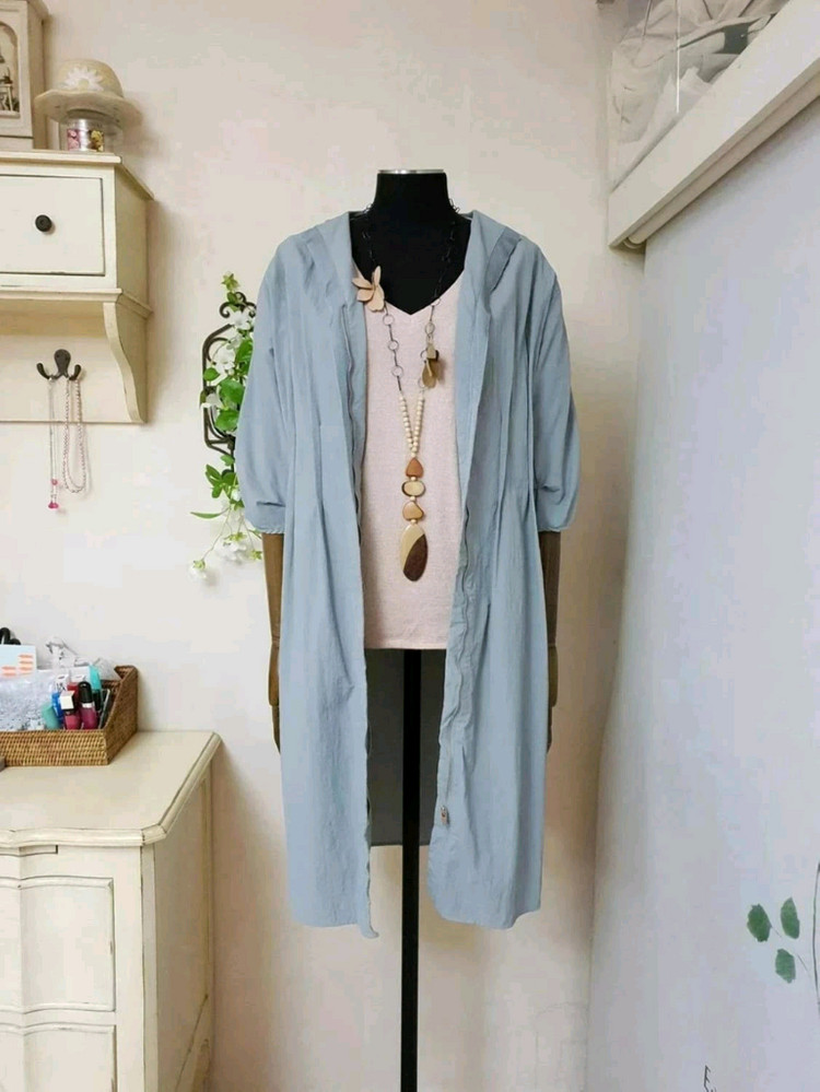 지고트 바스락원단 벨티드 턱 집업 원피스 트렌치 점퍼 바람막이 자켓 이미지