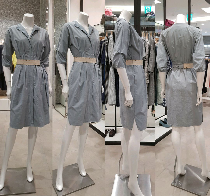 지고트 바스락원단 벨티드 턱 집업 원피스 트렌치 점퍼 바람막이 자켓 이미지