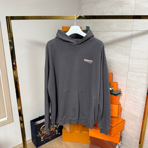 [XS,라지핏]발렌시아가 폴리티컬 데미지 웨이브로고 후드티