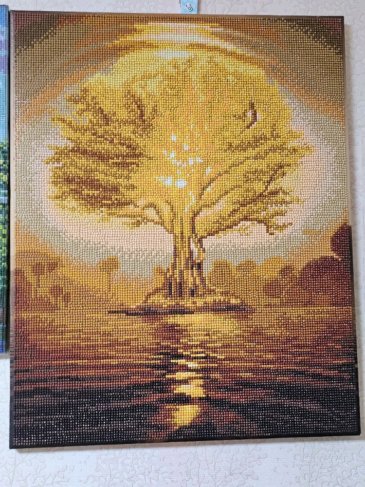 금전수 캔버스 보석십자수 완성품3종 40x50cm 이미지