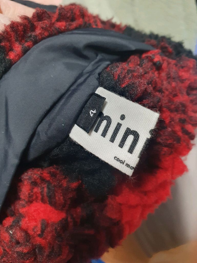 Minimei 미니메이 체크 리버서블 롱 후리스 코트 140~150 리버시블 양면 플리스 뽀글이 자켓 주니어 여성 이미지