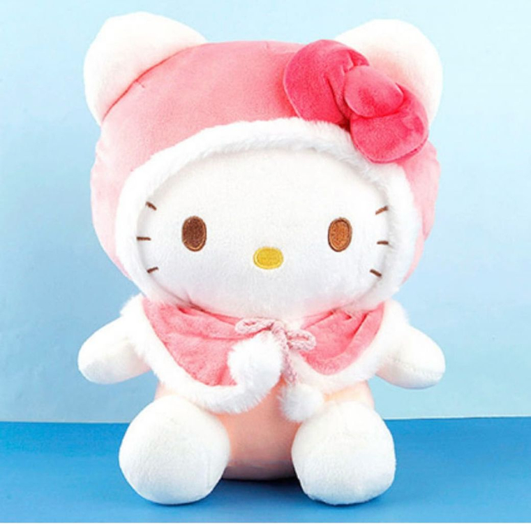 산리오 겨울한정 헬로키티 핑크 컬러망토 중형인형--3