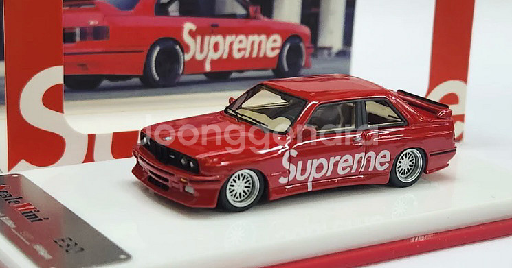 스케일미니 666개 한정 BMW M3(E30) 슈프림 에디션 레진 차량 미개봉 팝니다--7
