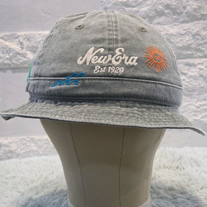 p9-1:뉴에라(New Era)버킷햇 그레이 데님 자수패치(약56-58)