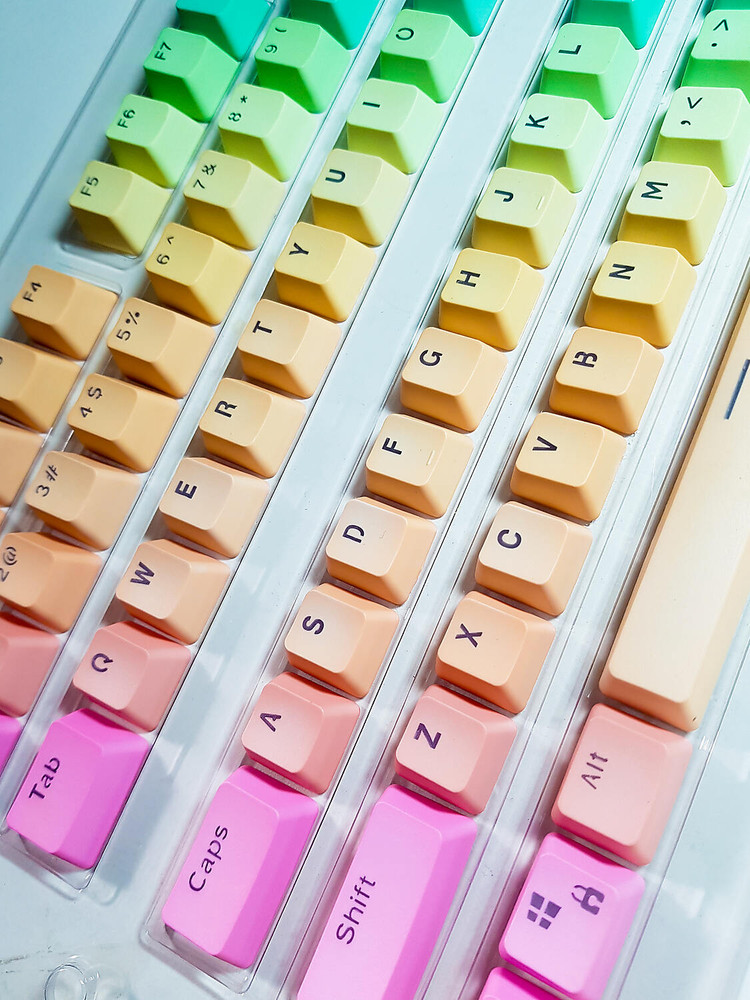 레인보우 키보드 키캡--1