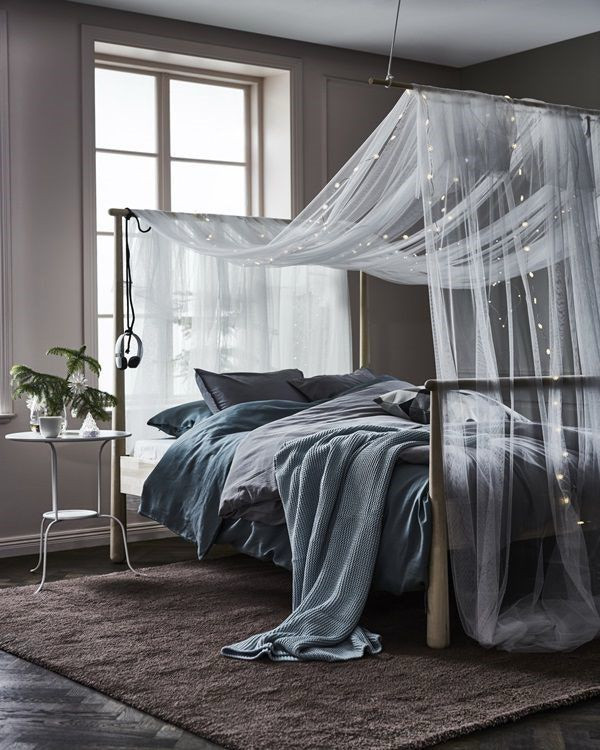 이케아 GJORA 예라 침대 프레임+매트리스, 퀸사이즈, 화이트 자작나무, 뢴세트 이미지