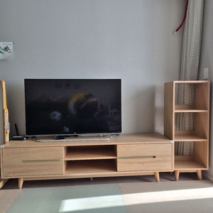 리바트 원목 TV장 수납장(책선반) 세트