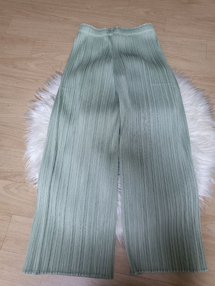 이세이미야케 플리츠플리즈 바지 6월 먼슬리 팬츠 파스텔 그린 3사이즈--4
