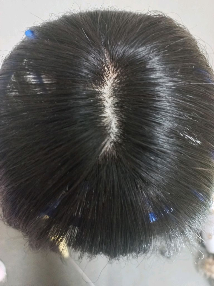 에이위그 인모 부분가발 자연검정 30cm--0