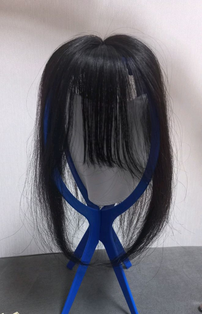 에이위그 인모 부분가발 자연검정 30cm--1