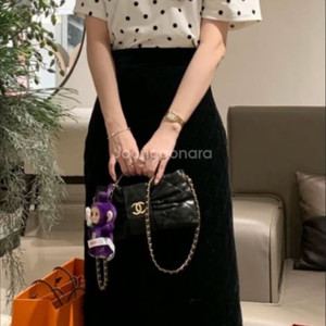 바이씨니 벨벳 롱 스커트