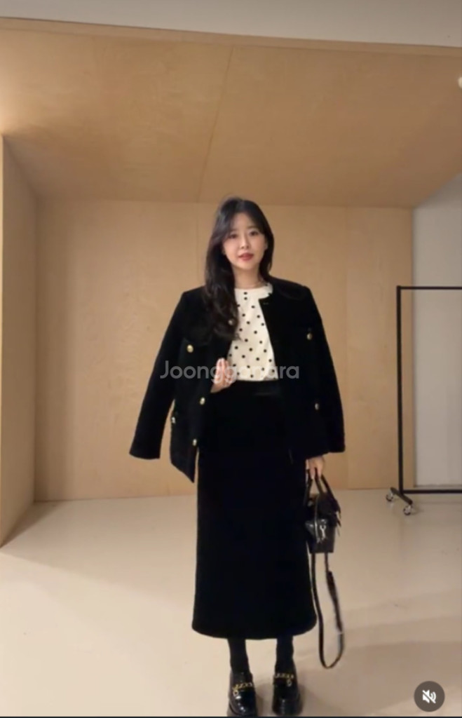 바이씨니 벨벳 롱 스커트--1