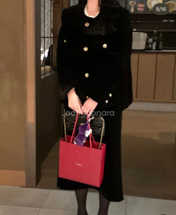 바이씨니 벨벳 롱 스커트--2