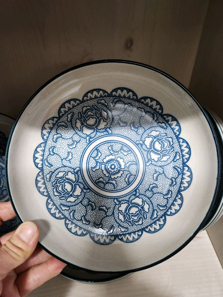 빈티지 플라워 패턴 접시 세트--2