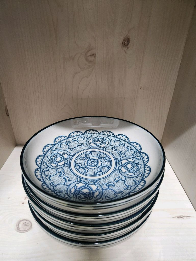 빈티지 플라워 패턴 접시 세트--4