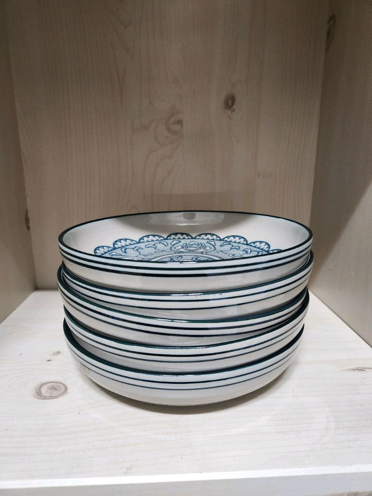 빈티지 플라워 패턴 접시 세트--5