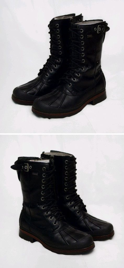 어그 (UGG) 리스 블랙 레더 라이더 방한부츠 (260-265)--1