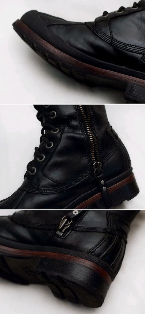 어그 (UGG) 리스 블랙 레더 라이더 방한부츠 (260-265)--6