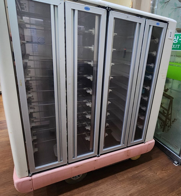 [명세CMK] (HAPPY CART) 중고 전동식 온냉장 냉온장 배선카, 배식카, 배선차, 식사운반카트 이미지