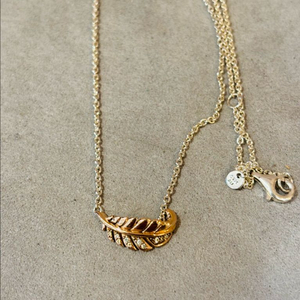 판도라 925실버 목걸이 - 투톤 플로팅 페더