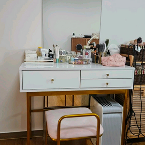 (이사 급처) 화이트 수납 화장대 + 전신거울 + 의자