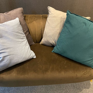 2인용 고급 벨벳 쇼파 다크브라운 2인소파 + 쿠션포함