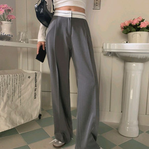 그레이 와이드 팬츠 여자 정장 오피스룩 [미착용/새상품] 이미지