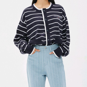 로맨틱크라운 스트라이프 니트 가디건 90 이미지