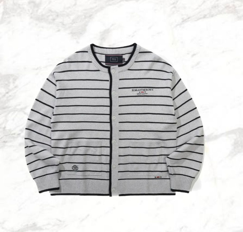 로맨틱크라운 스트라이프 니트 가디건 90 이미지